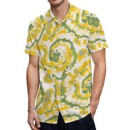AILLOSA YH-578 Hawaii Çiçek Baskılı 3D Desen Kısa Kollu Erkek Gömlek