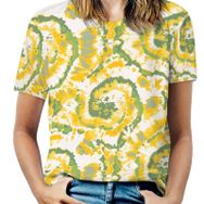 AILLOSA YH-578 Tamamı Baskılı Kısa Kollu Yuvarlak Yaka Kadın T-shirt