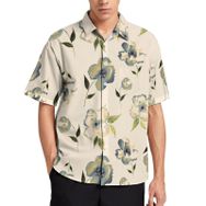 AILLOSA YH-58 Aloha Hawaii 3D Desen Kısa Kollu Erkek Gömlek