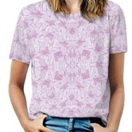 AILLOSA YH-580 Tamamı Baskılı Kısa Kollu Yuvarlak Yaka Kadın T-shirt