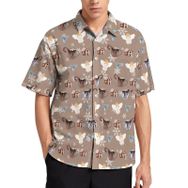 AILLOSA YH-581 Aloha Hawaii 3D Desen Kısa Kollu Erkek Gömlek