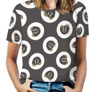AILLOSA YH-582 Tamamı Baskılı Kısa Kollu Yuvarlak Yaka Kadın T-shirt