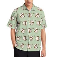 AILLOSA YH-583 Aloha Hawaii 3D Desen Kısa Kollu Erkek Gömlek