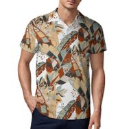 AILLOSA YH-585 3D Baskılı Desen Kısa Kollu Polo Yaka Erkek T-shirt