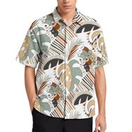 AILLOSA YH-587 Aloha Hawaii 3D Desen Kısa Kollu Erkek Gömlek