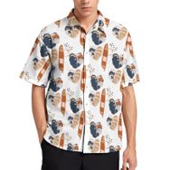 AILLOSA YH-588 Aloha Hawaii 3D Desen Kısa Kollu Erkek Gömlek