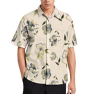 AILLOSA YH-58B Aloha Hawaii 3D Desen Kısa Kollu Erkek Gömlek