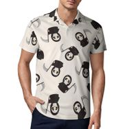 AILLOSA YH-590 3D Baskılı Desen Kısa Kollu Polo Yaka Erkek T-shirt