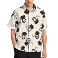 AILLOSA YH-590 Aloha Hawaii 3D Desen Kısa Kollu Erkek Gömlek