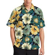 AILLOSA YH-595 Aloha Hawaii 3D Desen Kısa Kollu Erkek Gömlek