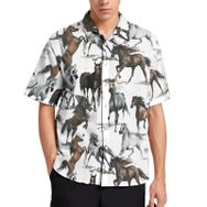 AILLOSA YH-596 Aloha Hawaii 3D Desen Kısa Kollu Erkek Gömlek