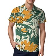 AILLOSA YH-597 3D Baskılı Desen Kısa Kollu Polo Yaka Erkek T-shirt