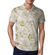 AILLOSA YH-598 3D Baskılı Desen Kısa Kollu Polo Yaka Erkek T-shirt