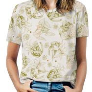 AILLOSA YH-598 Tamamı Baskılı Kısa Kollu Yuvarlak Yaka Kadın T-shirt