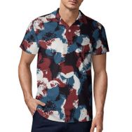 AILLOSA YH-605 3D Baskılı Desen Kısa Kollu Polo Yaka Erkek T-shirt