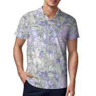 AILLOSA YH-607 3D Baskılı Desen Kısa Kollu Polo Yaka Erkek T-shirt