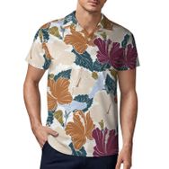 AILLOSA YH-608 3D Baskılı Desen Kısa Kollu Polo Yaka Erkek T-shirt