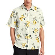 AILLOSA YH-61 Aloha Hawaii 3D Desen Kısa Kollu Erkek Gömlek