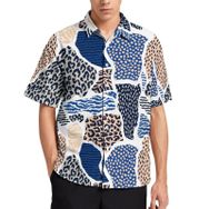 AILLOSA YH-610 Aloha Hawaii 3D Desen Kısa Kollu Erkek Gömlek