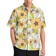 AILLOSA YH-611 Aloha Hawaii 3D Desen Kısa Kollu Erkek Gömlek