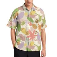 AILLOSA YH-612 Aloha Hawaii 3D Desen Kısa Kollu Erkek Gömlek