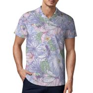 AILLOSA YH-615 3D Baskılı Desen Kısa Kollu Polo Yaka Erkek T-shirt