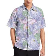 AILLOSA YH-615 Aloha Hawaii 3D Desen Kısa Kollu Erkek Gömlek