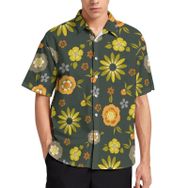AILLOSA YH-617 Aloha Hawaii 3D Desen Kısa Kollu Erkek Gömlek