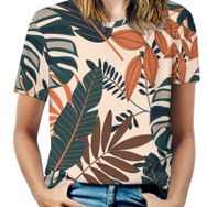 AILLOSA YH-62 Tamamı Baskılı Kısa Kollu Yuvarlak Yaka Kadın T-shirt