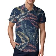 AILLOSA YH-620 3D Baskılı Desen Kısa Kollu Polo Yaka Erkek T-shirt