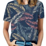 AILLOSA YH-620 Tamamı Baskılı Kısa Kollu Yuvarlak Yaka Kadın T-shirt