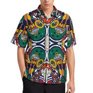 AILLOSA YH-622 Aloha Hawaii 3D Desen Kısa Kollu Erkek Gömlek