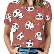 AILLOSA YH-624 Tamamı Baskılı Kısa Kollu Yuvarlak Yaka Kadın T-shirt