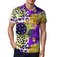 AILLOSA YH-625 3D Baskılı Desen Kısa Kollu Polo Yaka Erkek T-shirt