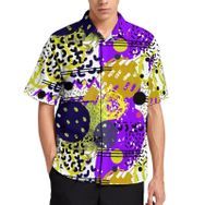AILLOSA YH-625 Aloha Hawaii 3D Desen Kısa Kollu Erkek Gömlek