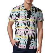 AILLOSA YH-627 3D Baskılı Desen Kısa Kollu Polo Yaka Erkek T-shirt