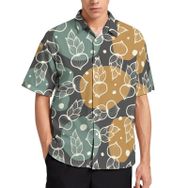 AILLOSA YH-628 Aloha Hawaii 3D Desen Kısa Kollu Erkek Gömlek