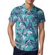 AILLOSA YH-629 3D Baskılı Desen Kısa Kollu Polo Yaka Erkek T-shirt