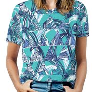 AILLOSA YH-629 Tamamı Baskılı Kısa Kollu Yuvarlak Yaka Kadın T-shirt