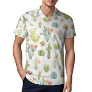 AILLOSA YH-631 3D Baskılı Desen Kısa Kollu Polo Yaka Erkek T-shirt