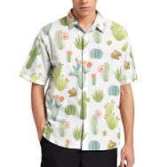 AILLOSA YH-631 Aloha Hawaii 3D Desen Kısa Kollu Erkek Gömlek