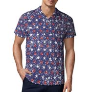 AILLOSA YH-633 3D Baskılı Desen Kısa Kollu Polo Yaka Erkek T-shirt