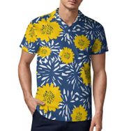 AILLOSA YH-634 3D Baskılı Desen Kısa Kollu Polo Yaka Erkek T-shirt