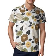 AILLOSA YH-636 3D Baskılı Desen Kısa Kollu Polo Yaka Erkek T-shirt
