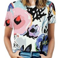AILLOSA YH-637 Tamamı Baskılı Kısa Kollu Yuvarlak Yaka Kadın T-shirt