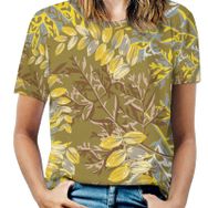AILLOSA YH-64 Tamamı Baskılı Kısa Kollu Yuvarlak Yaka Kadın T-shirt