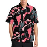 AILLOSA YH-642 Aloha Hawaii 3D Desen Kısa Kollu Erkek Gömlek