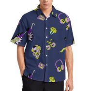 AILLOSA YH-643 Aloha Hawaii 3D Desen Kısa Kollu Erkek Gömlek