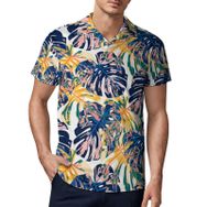 AILLOSA YH-644 3D Baskılı Desen Kısa Kollu Polo Yaka Erkek T-shirt
