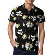 AILLOSA YH-645 3D Baskılı Desen Kısa Kollu Polo Yaka Erkek T-shirt